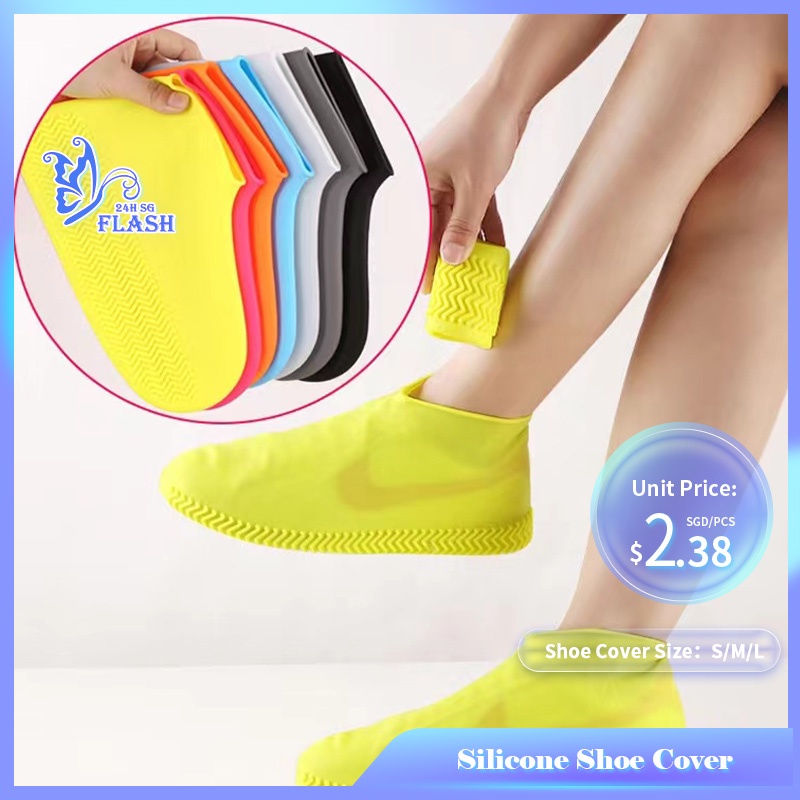 ⚡SG HOT SALE⚡Anti Slip Silicone Water Proof Shoe Cover Rain Boot Cover Thickened Sole Rainy Day Adult Kid Shoe Protect