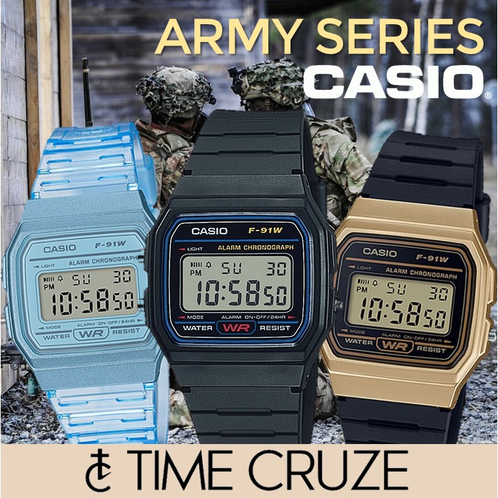 [Time Cruze] Casio Digital Kids NS Army Men Watch F-91W-1 F-91WM-2A F-91WM-9A F-91W F-91WM F-91WS-4 F-94WA-8 F-91