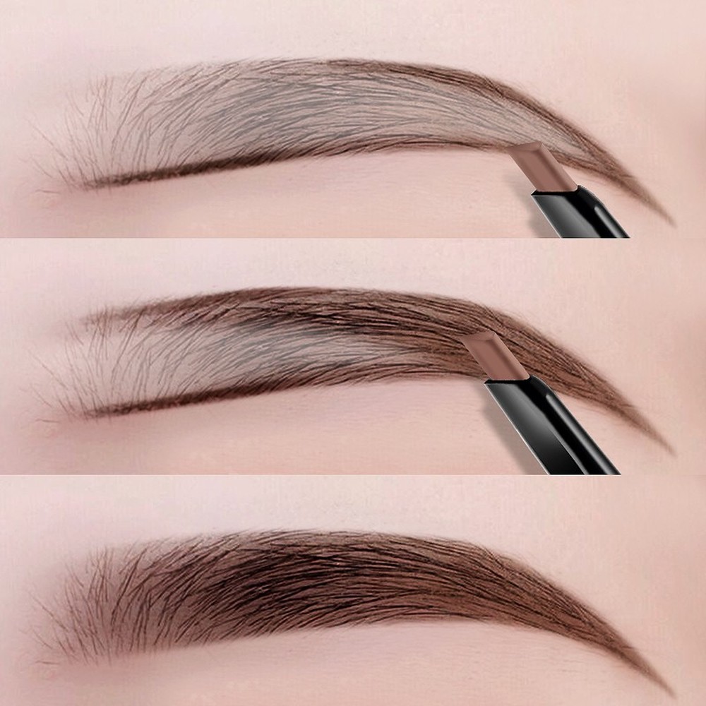 2 in 1 Eyebrow pencil Cosmetics makeup for women Waterproof Eyebrow Tattoo brush Long Lasting eyebrow pen