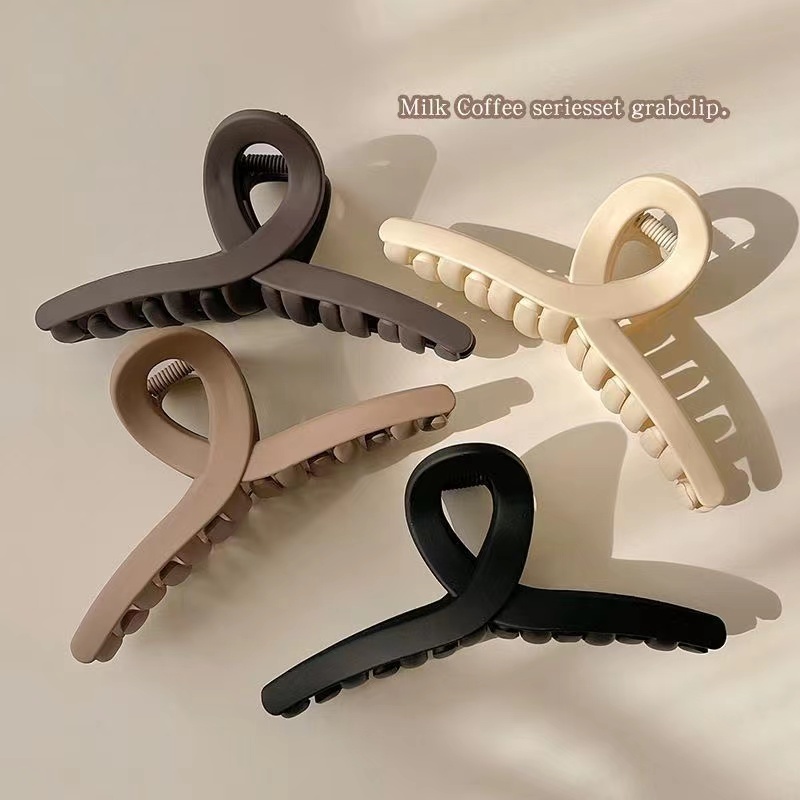 Large Frosted Shark Clip Hair Volume Multi-Grab Clip Female Autumn Winter Hair Clip 2023 New Style Back Head Hairpin Clip Headdress